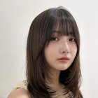 小顔顔まわり似合わせカットミディアムウルフレイヤーロング