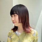 ★夏の暖色カラー/姫カットロブ/結べるロブ/外ハネ/ワイドバング
