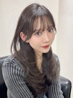 顔まわりレイヤー 艶カラー 暗髪 韓国風 髪質改善 福岡美容室