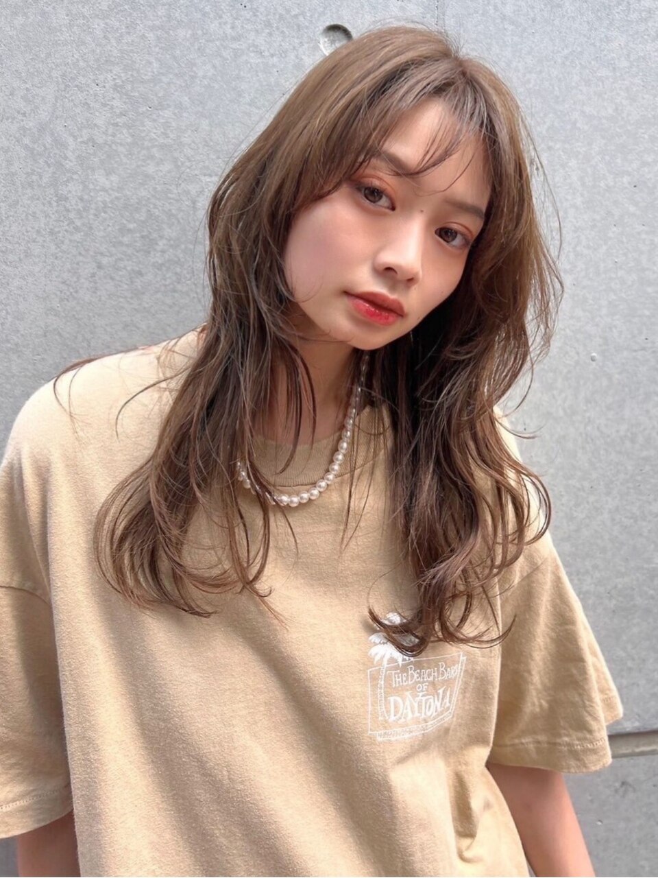 ロングレイヤー×大人カジュアル×アッシュベージュ