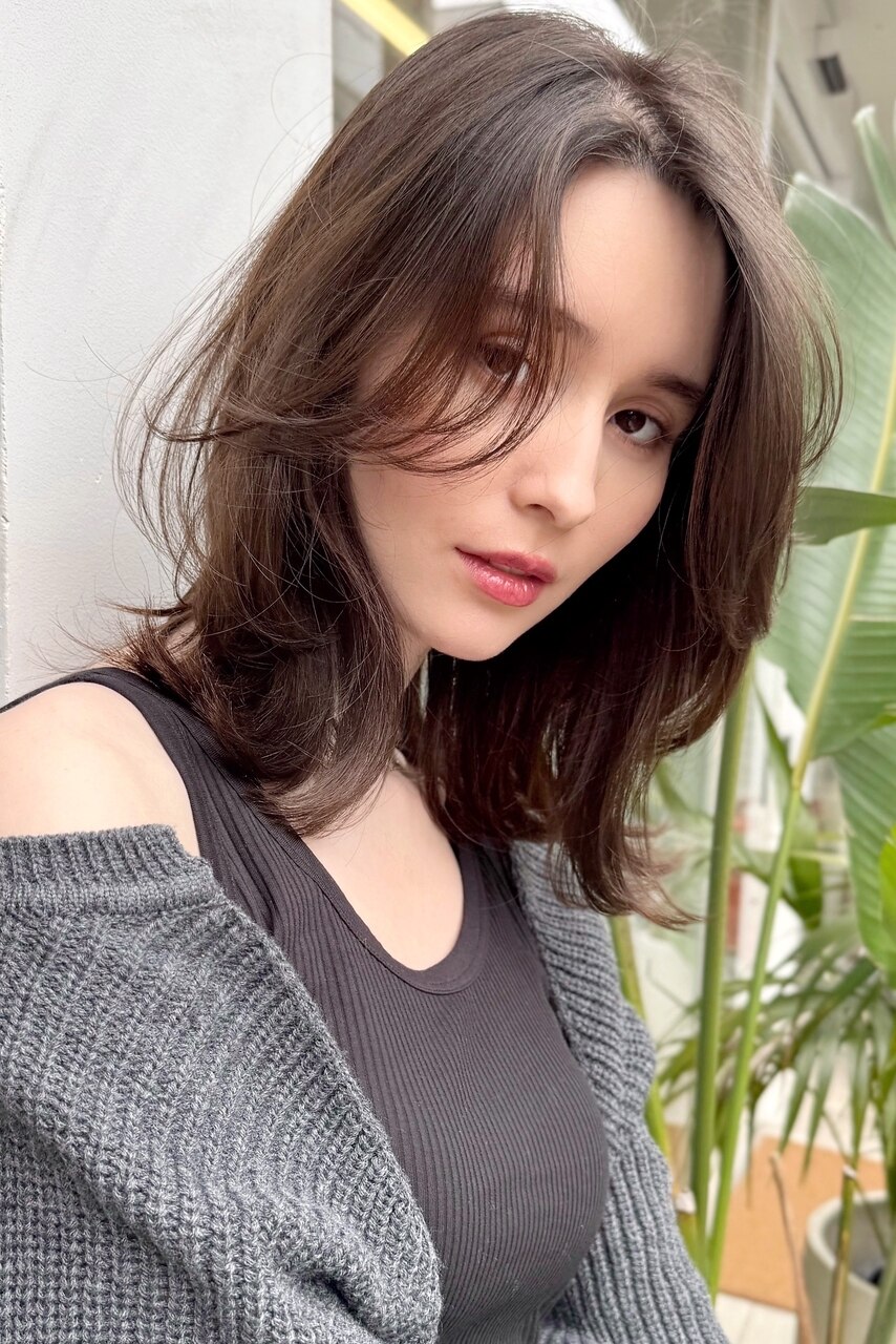 外国人風レイヤーロブカーテンバング　n7.6.21