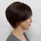 大人可愛い小顔ショートで艶髪◎白髪カバーデザインカラー