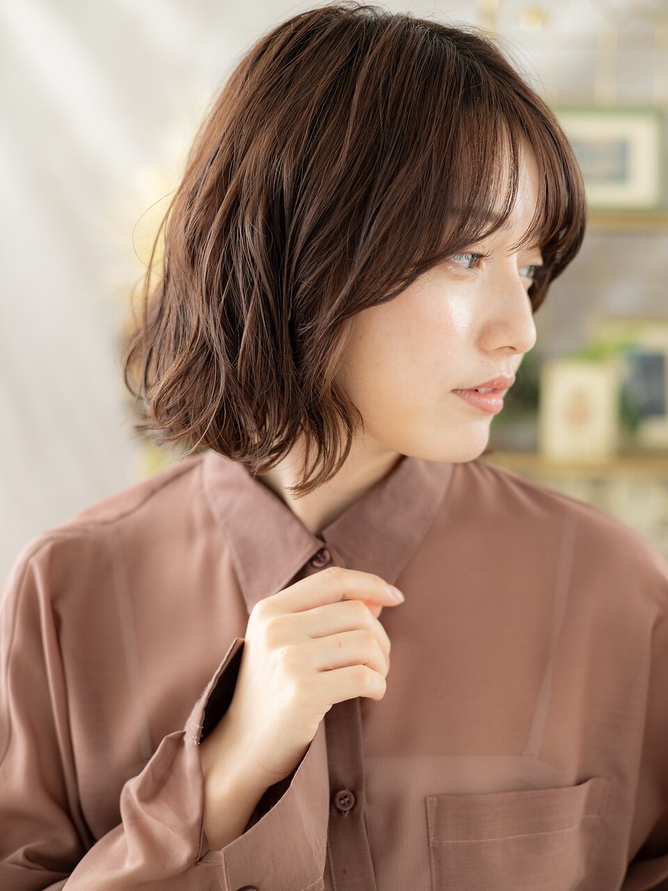 ナチュラルくびレイヤー前下がりボブパーマc7北浦和