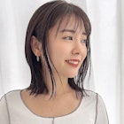 韓国/くびれボブ/小顔ヘア/レイヤーカット/ミルクティーベージュ
