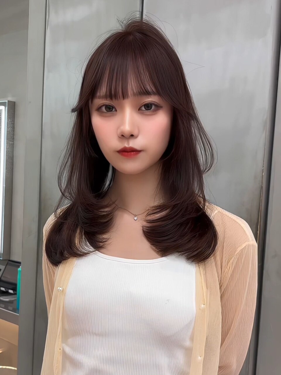 縮毛矯正・ストレート/くびれヘア/夏のヘアアレンジ/ハイライト