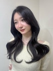 顔まわりレイヤー 艶カラー 暗髪 韓国風 髪質改善 福岡美容室