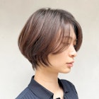 前下がりショート/丸みショート/オリーブベージュ/大人キレイ