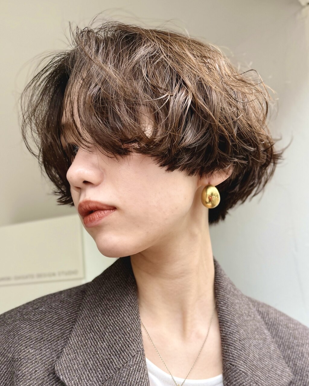 パーマボブパーマショートパーマカーリーヘアカーリーパーマ