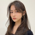 ロングレイヤー×グレージュ