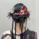 お呼ばれヘア韓国カチモリヘアリボンヘア三つ編み浴衣暗めカラー