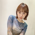 アプリコットオレンジ×ニュアンスボブ