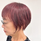 ショートボブ 白髪ぼかし