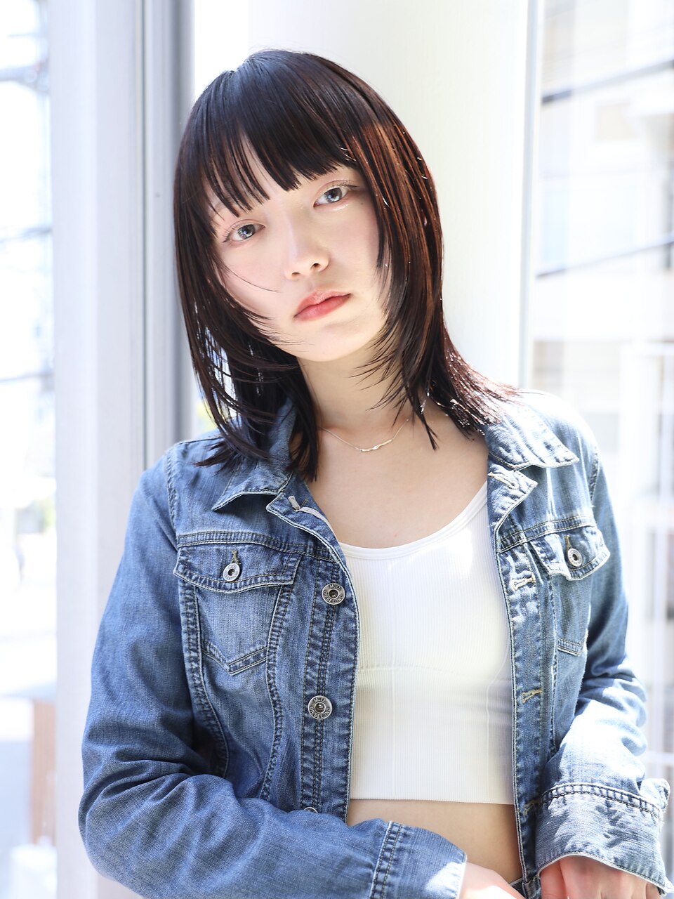 オン眉/ウルフボブ/アッシュブラック/インナーカラー/表参道