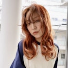 アプリコットオレンジ/うざバング/姫カットレイヤー/元町