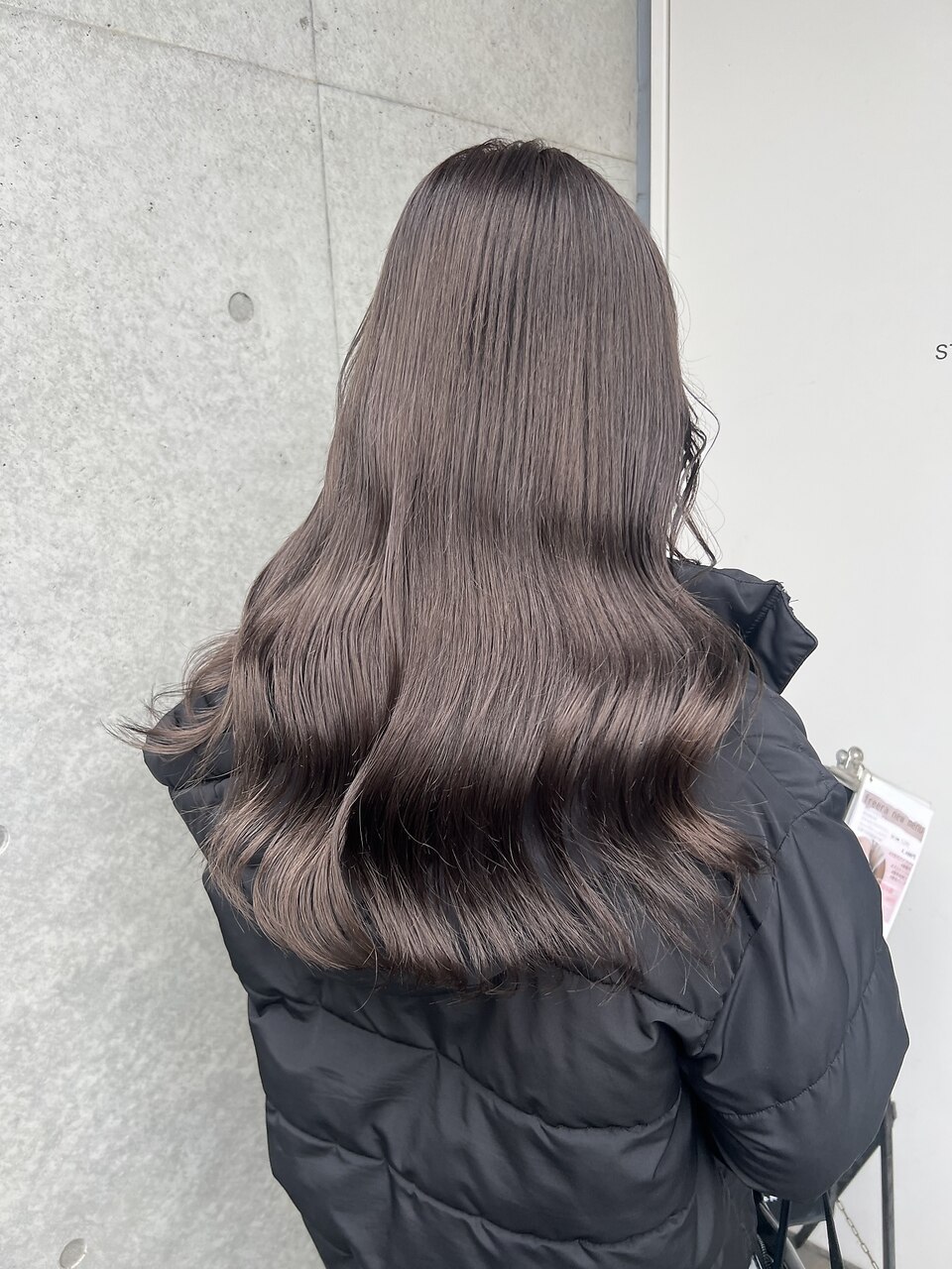 アッシュブラウンブリーチなしダブルカラーグレージュ髪質改善
