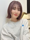 ピンクアッシュフェイスレイヤーボブ似合わせ小顔t77