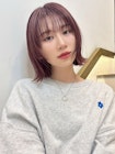 ピンクアッシュフェイスレイヤーボブ似合わせ小顔t76