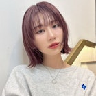 ピンクアッシュフェイスレイヤーボブ似合わせ小顔t76