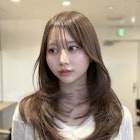 韓国レイヤーカット 顔まわりカット ミルクベージュ 小顔ヘア