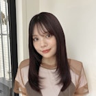 レイヤーカット ミディアムレイヤー 透明感カラー