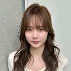 レイヤーウェーブ ブリーチ無し透け感ブラウン