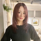 ミディアムレイヤーカット ピンクバイオレット