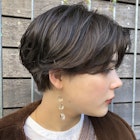 ハンサムショート センターパート アッシュ ウェットヘア