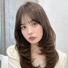 小顔見えワンカール*ハッシュカットレイヤーショコラグレージュ