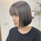 黒髪ボブ 前下がりボブ 切りっぱなしボブ 縮毛矯正 銀座髪質改善