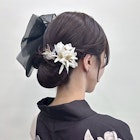 浴衣◆タイトシニヨンタイトヘア韓国ヘアアレンジ浴衣暗めカラー