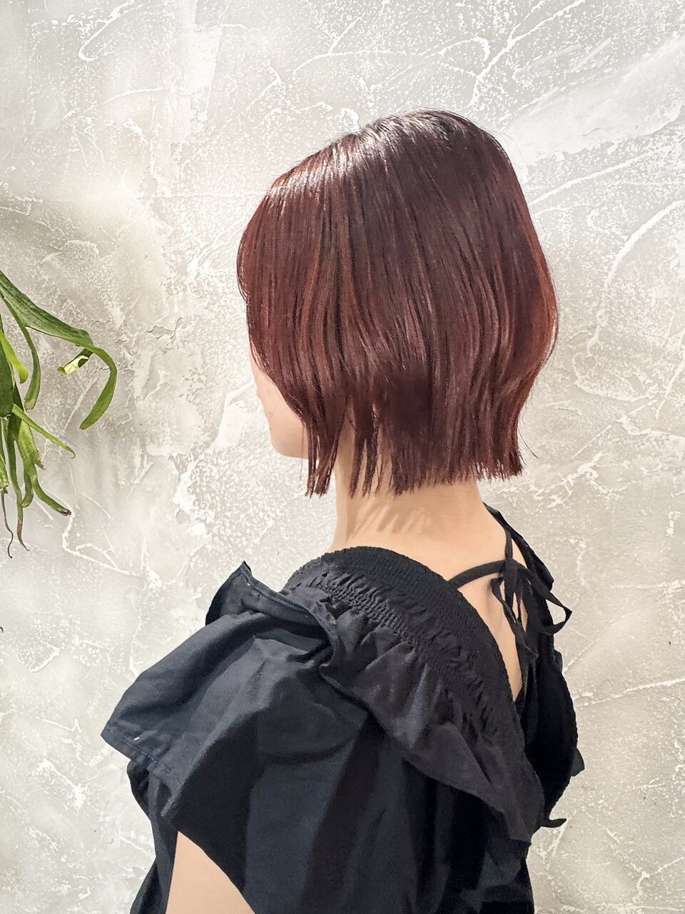 切りっぱなしボブ×チェリーレッド♪