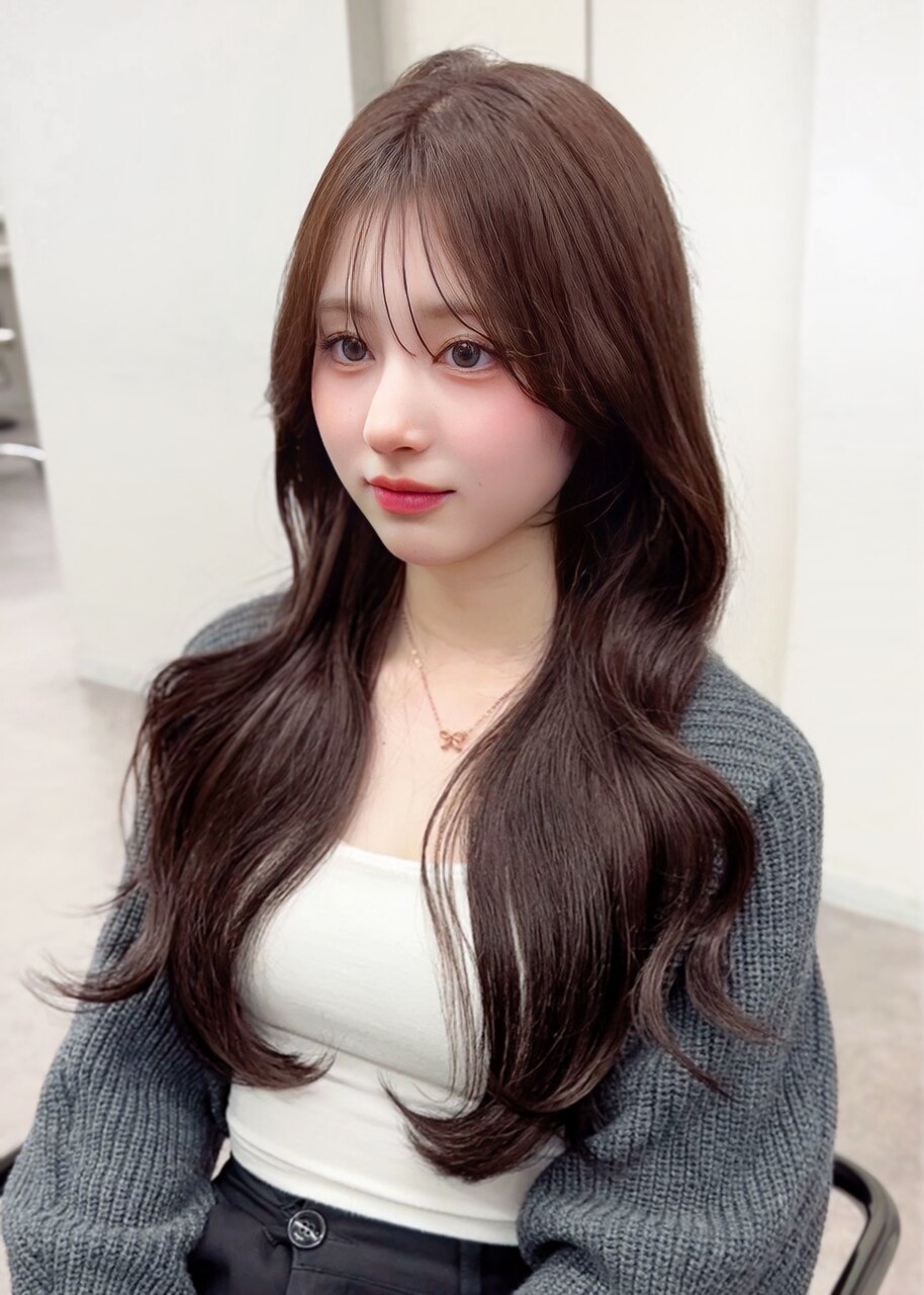 【RINA】ピンクブラウン×韓国ヨシンモリ巻き