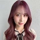 顔周りレイヤー/韓国風巻き/透明感ピンクラベンダー