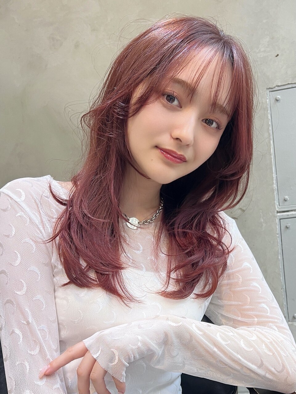 ラベンダーピンク×大人くびれミディ