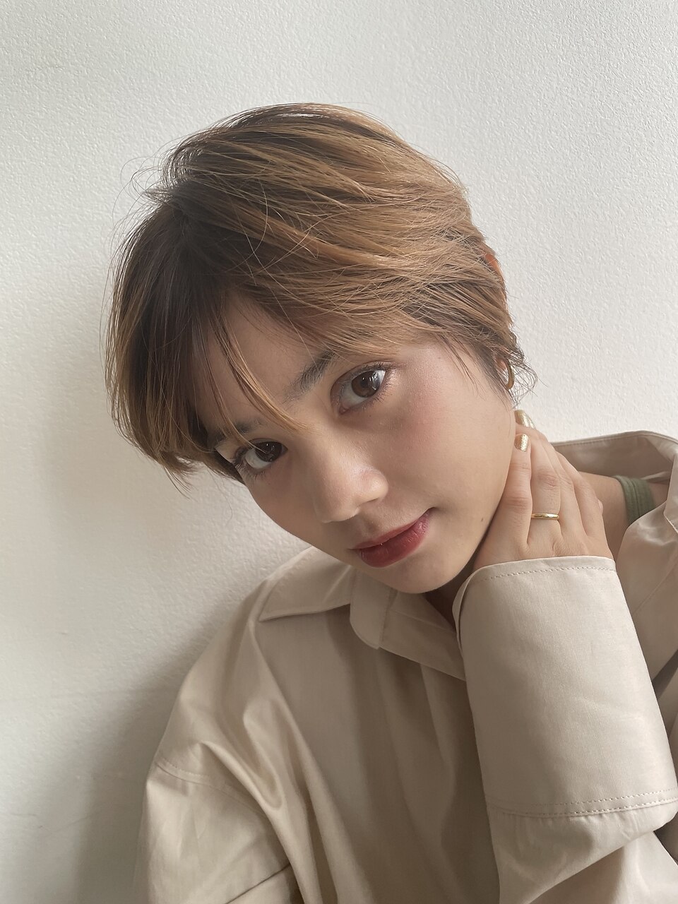 ブリーチなし透明感ベージュカラー