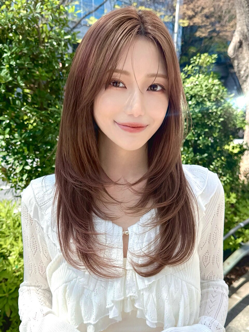 レイヤーカット 2wayバング 小顔前髪 顔まわりレイヤー 前髪