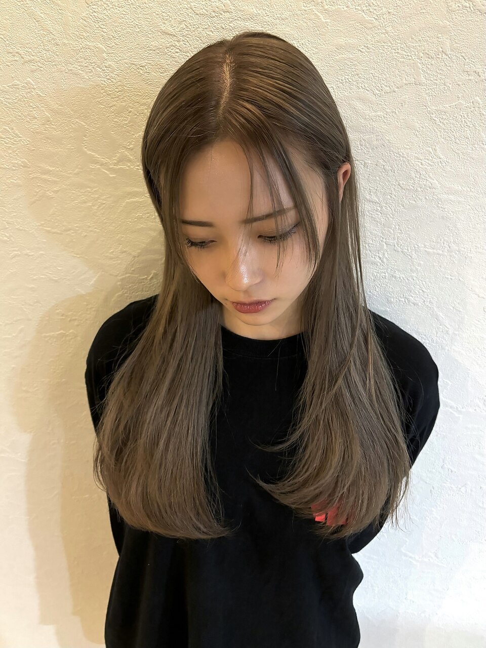 　20代30代オリーブグレージュくびれヘア韓国レイヤーロング