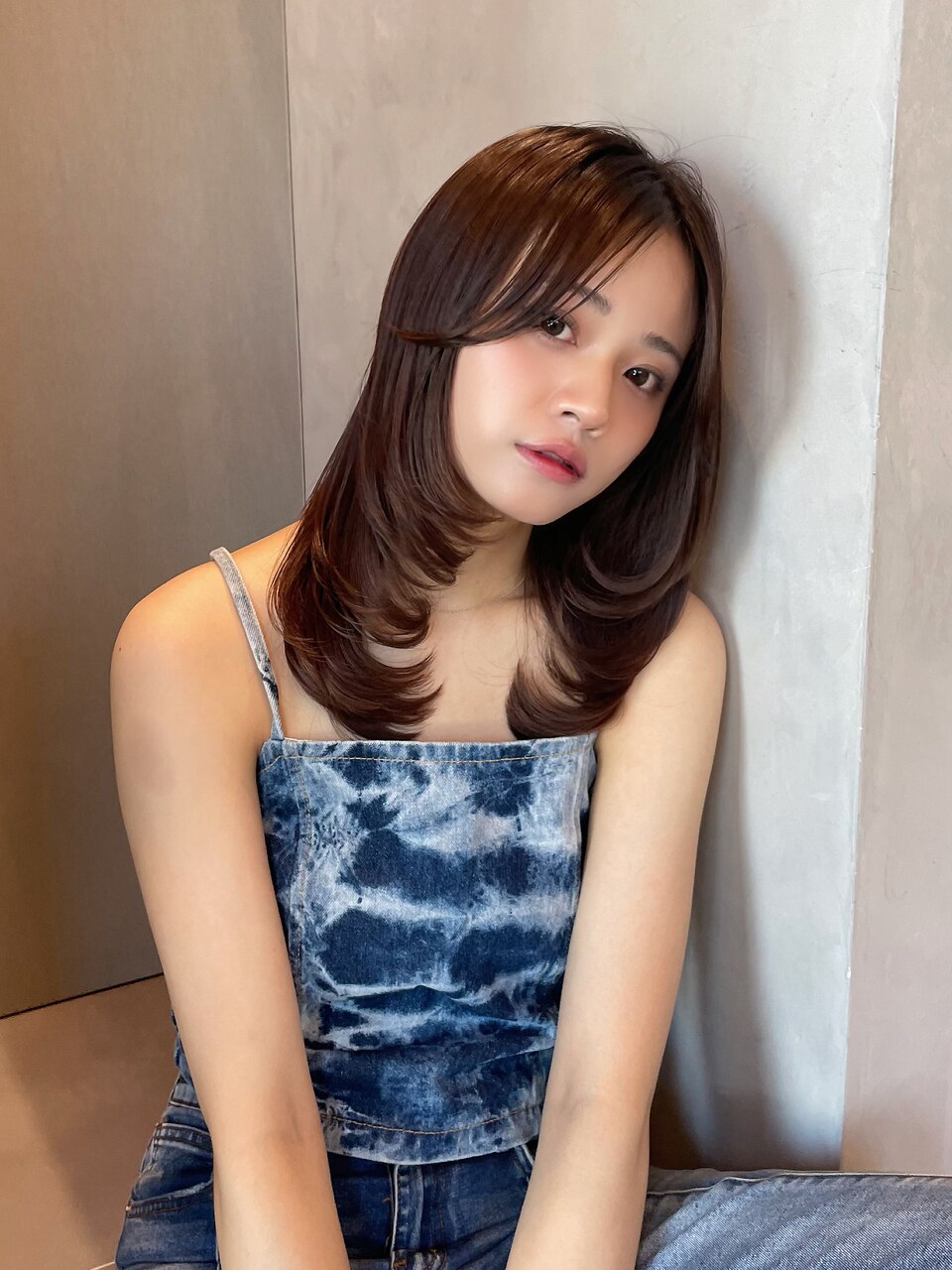 韓国/レイヤーカット/ミディアム/顔周り/透明感カラー/表参道