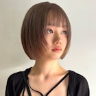 韓国ヘア顔周りレイヤーミルクティーベージュグレージュカラー