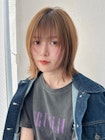 くびれボブ×フェイスレイヤー×ブリーチなしダブルカラー