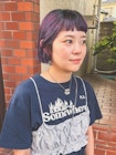 バイオレットカラー×ミニボブ