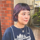 バイオレットカラー×ミニボブ