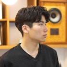 メンズミディアム ニュアンスパーマ センターパート