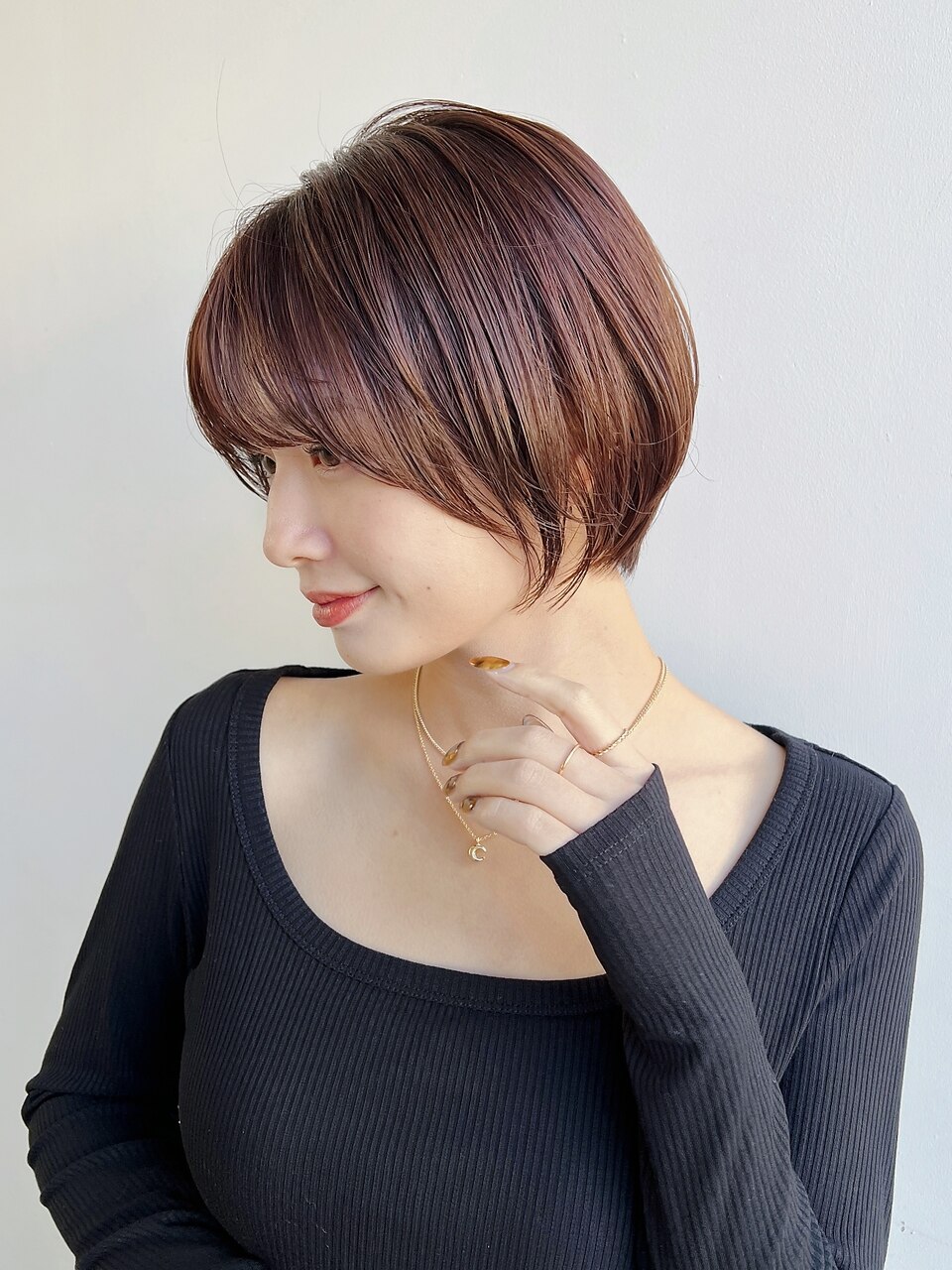 大人ショートボブひし形ショート丸顔フェイスレイヤーK20250728R