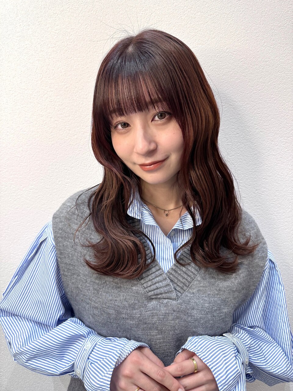 韓国風セミロング×波巻き