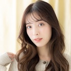 マロンベージュアッシュ韓国風巻き毛先パーマ美髪ロングW川口