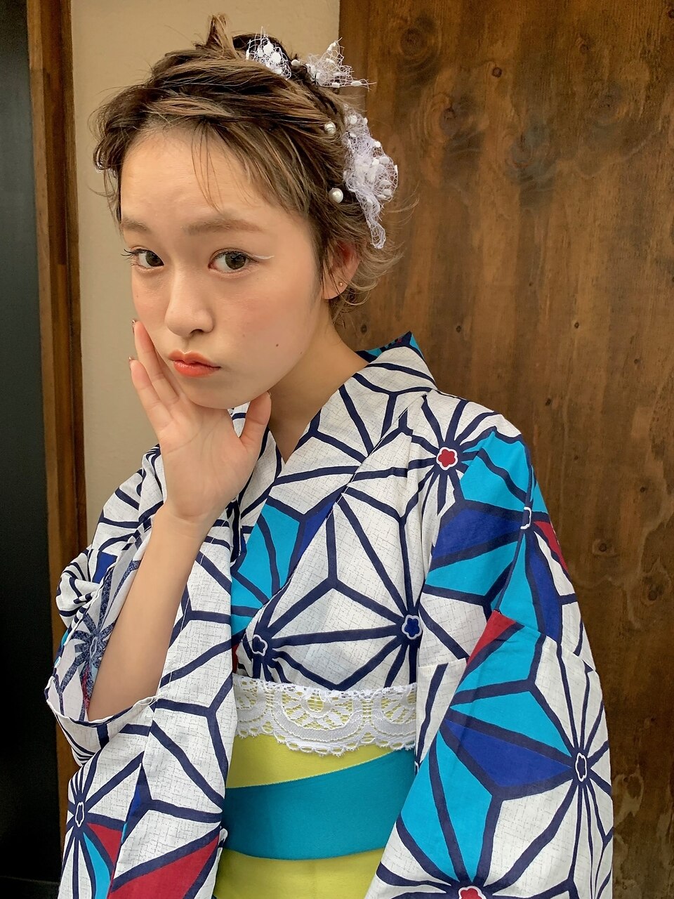 浴衣ショートニュアンスヘアアレンジ♪