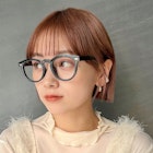 ☆ミニボブ切りっぱなしダブルカラーラウンドバングモーヴピンク