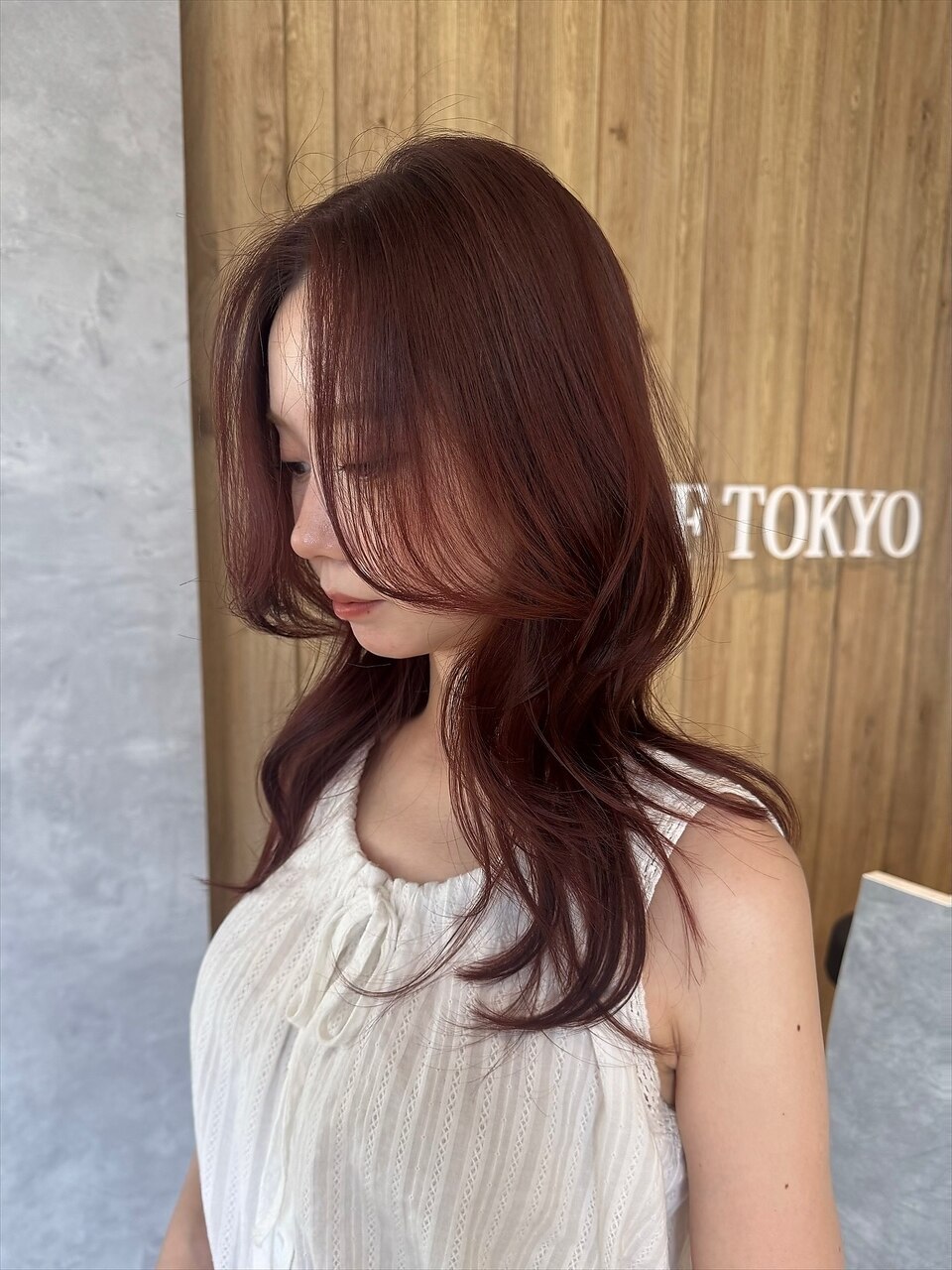 流れるレイヤー×ピンクブラウン