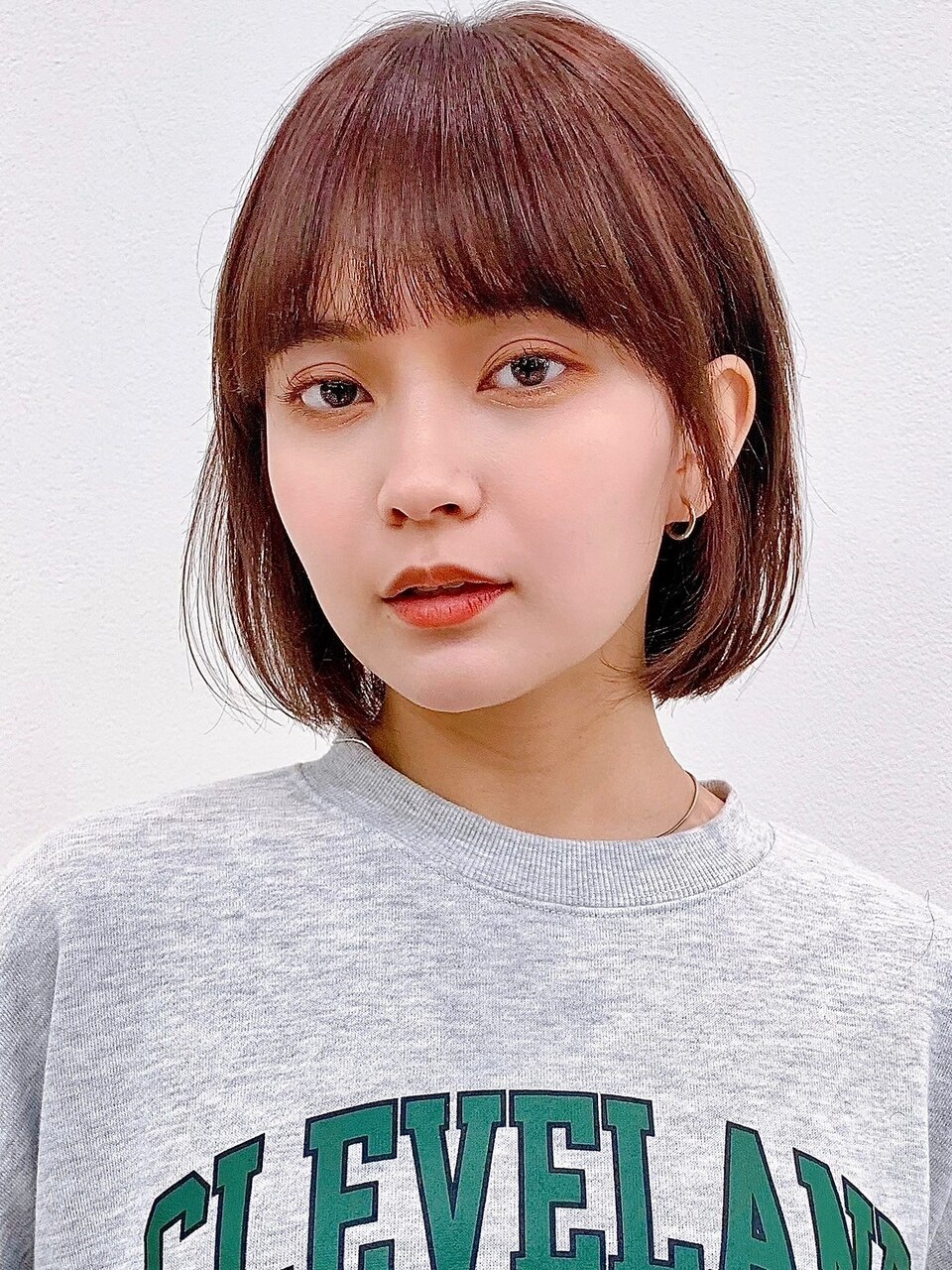 Say.ぱつっと顎ライン内巻きボブ暖色ピンクブラウン大人可愛い